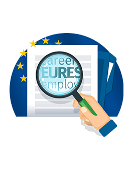 Grafika jest odnośnikiem do Ofery pracy w krajach Unii Europejskiej i EOG