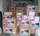Zdjęcie przedstawia dary przygotowane do transportu do szpitala w Bedryczowie na Ukrainie
