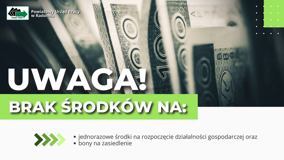 Zdjęcie artykułu Wyczerpane środki na działalność gospodarczą i bony na zasiedlenie