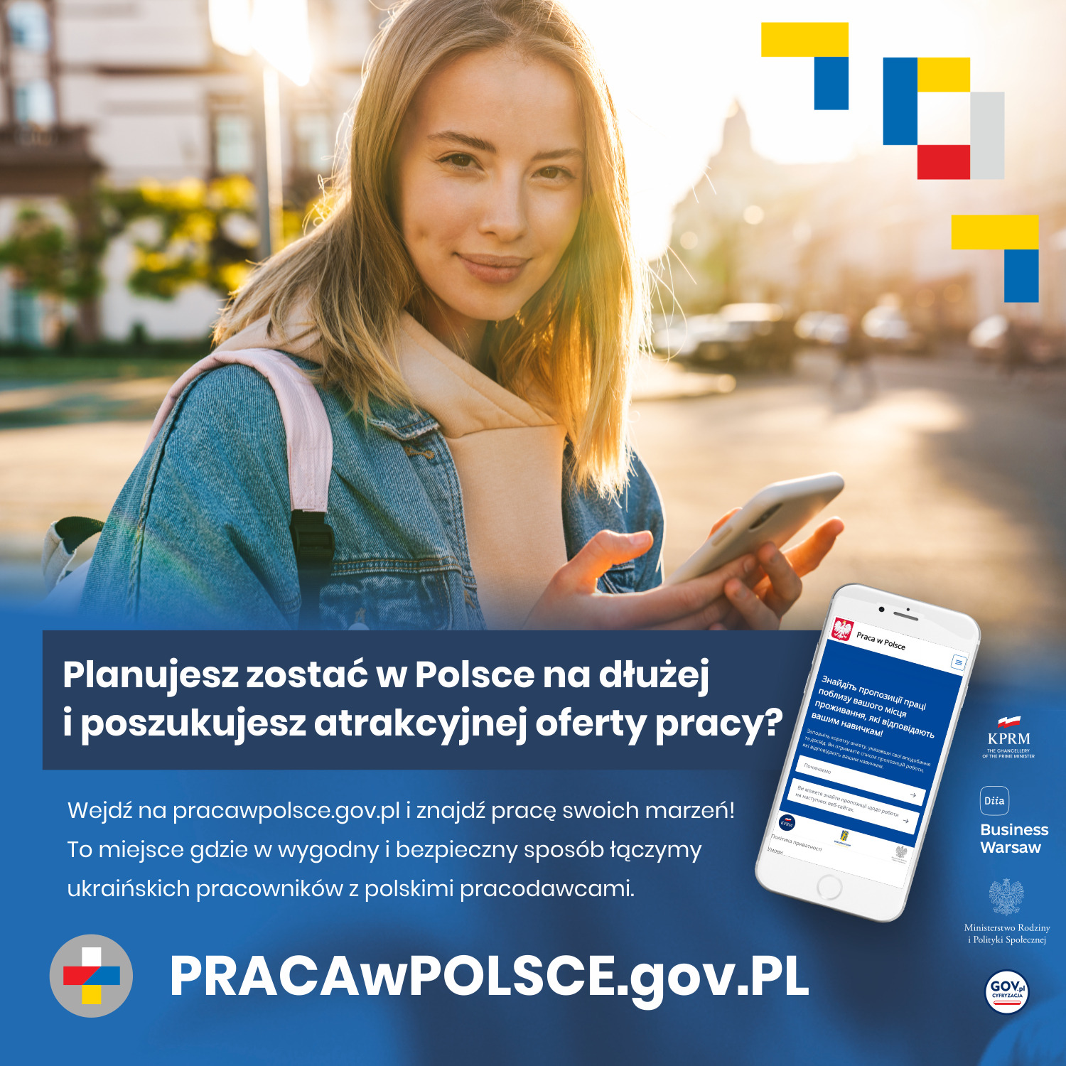Plakat informacyjny pracawpolsce.gov.pl
