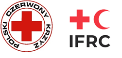 Logo Polskiego Czerwonego Krzyża oraz IFRC